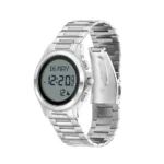 ساعة الفجر الكلاسيكية دائري سوار وهيكل ستانلس ستيل لون فضي - Alfajr Classic Watch Round Stainless Steel Watch and Band Silver Color